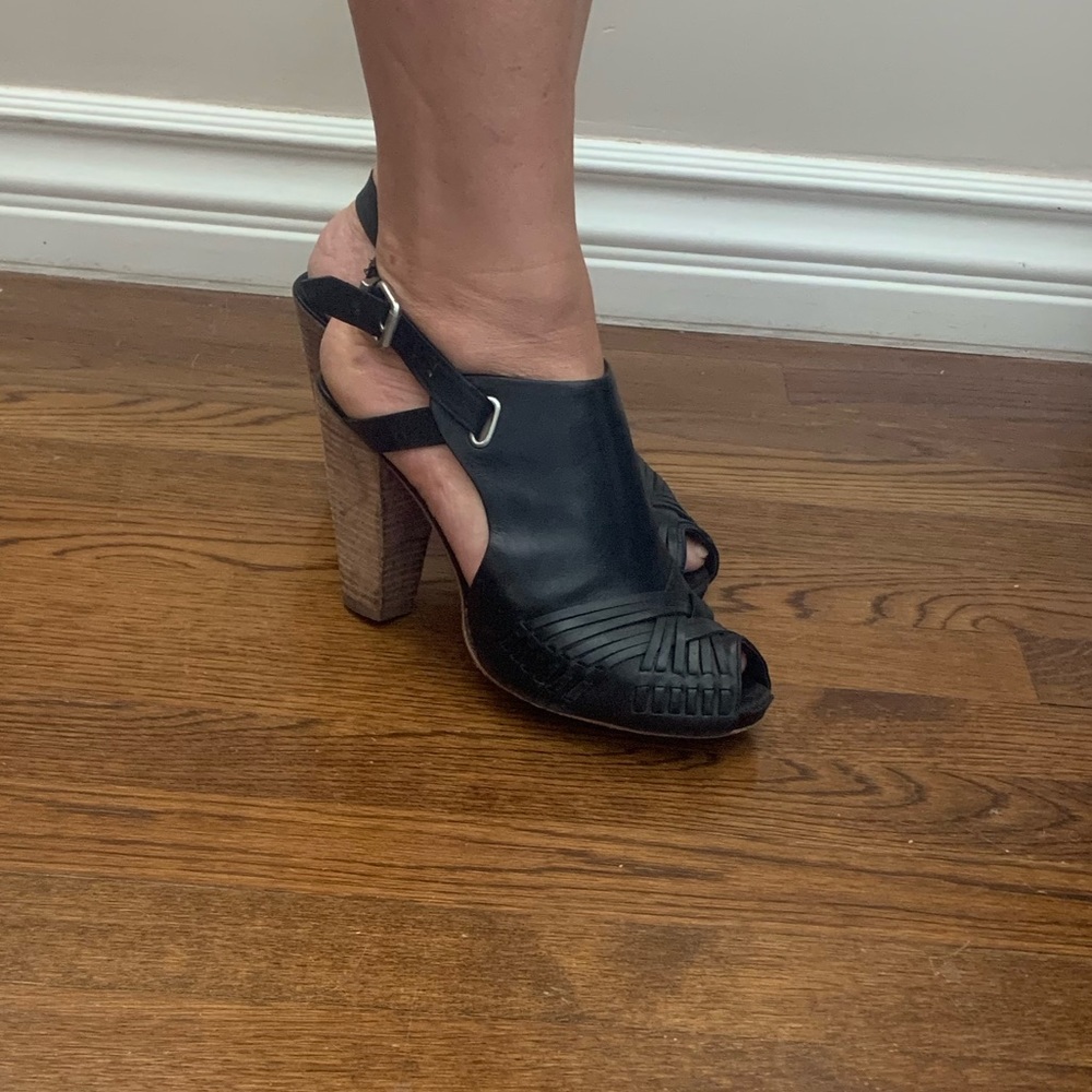 Belle Sigerson Morrison Leather Peeptoe heels